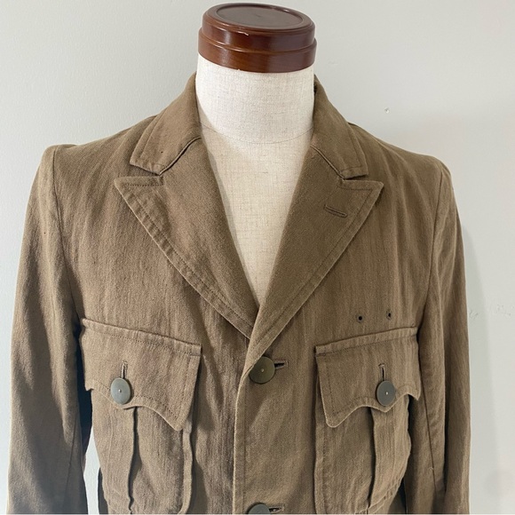 Nigel Cabourn men’s tan linen/cotton safari/field jacket, JP 44= US XS - Picture 5 of 10